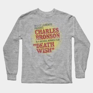 Death Wish – Poster Titles (with halftone pattern, distressed) Long Sleeve T-Shirt